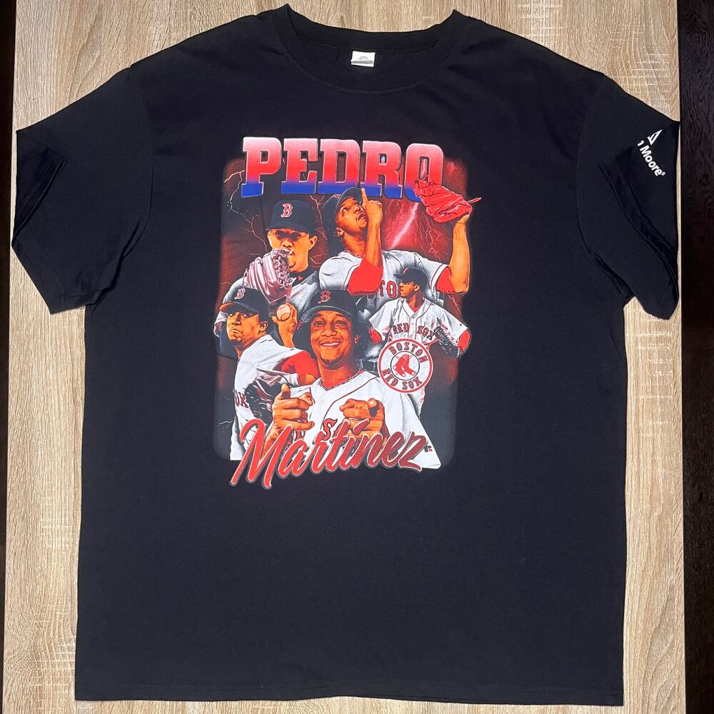 Pedro Martinez Boston Red Sox Black Vintage Bootleg Giveaway TShirt XL